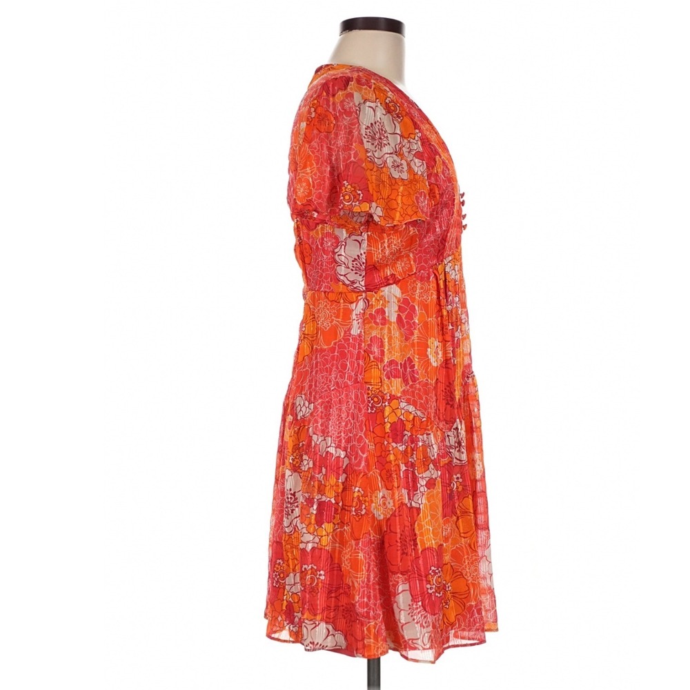 Taylor Orange Floral Fit & Flare Dress Size 6 70s Romantic Boho NWT - Picture 5 of 10